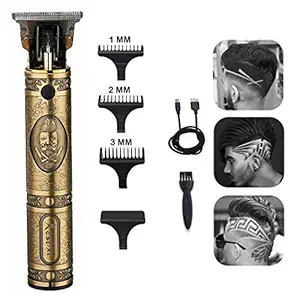 VGR Hair Clippers for Men,Electric Pro Li Outliner Grooming Zero Gapped Baldheaded Hair Clippers Rechargeable Cordless Close Cutting T-Blade Trimmer for Men (Gold)