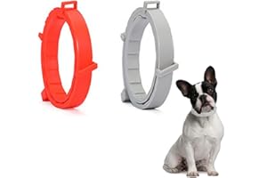 SSyang Zeckenhalsband für Hunde und Katzen, 2 Stücke Leuchtendes Präventionshalsband Gegen Parasiten mit bis zu 8-Monatigen Schutz, Fluoreszierendes Halsband Universell auf Jede Größe Verstellbar