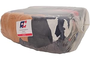R&C Components Ltd Industrial Cotton Wipers Mixed Colour Bag of Rags 10KG Large Pack - 10kg Bag of Sweatshirt Rags
