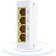 Sodola 【Upgrade】 4 Port Gigabit PoE Extender, IEEE 802.3 af/at PoE Repeater, 1000Mbps, 1 PoE in 3 PoE Out, Plug and Play, Wall & Din Rail Mount POE Passthrough Switch for Security Systems IP Camera