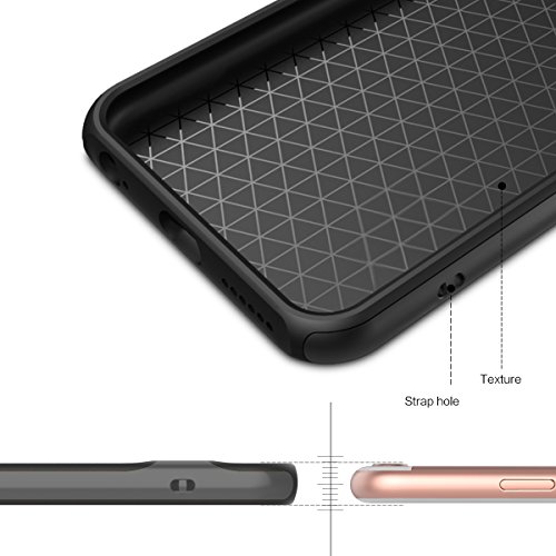 Funda ROCK Royce iPhone 6 6s Plus Case  Netted Texturizado  Doble Capa  Dos Colores  Apple Logo  PC TPU  Agujero Honda Tel  fono Caja Caso para Apple iPhone 6 6s Plus 5 5 inch  - Gris de hierro
