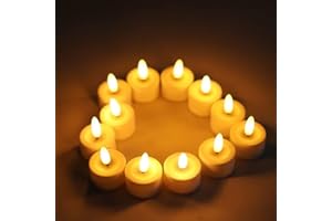 TRIROCKS Paquete de 12 velas parpadeantes sin llama funciona con pilas Velas de luz de té 150 horas velas eléctricas para Acción de Gracias Navidad interiores y exteriores (blanco cálido)