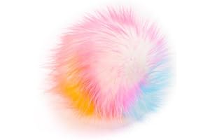 SYSUII Pack of 10 8 cm Faux Fur Pompom Fur Pompoms for Hats Beanies Fur Pompom Artificial Hair Ball for Bag Pendants Key Ring Decoration Clothing Accessories Colourful