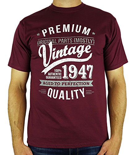 Book's Cover of1947 Vintage Year  Aged To Perfection  70 Ans Anniversaire TShirt pour Homme bordeaux L
