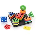 ZUDO TOYS Smart Activity Fun&Learning Geometrics Square-Educational&Learning Toys Sorter-Color Choose Stacking Block Game-1 2 3+ Year Activity Toys for Kids-ISI Approved,Multicolor, 26 Pcs
