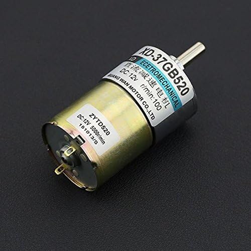 Angelelec DIY Open Sources Sensors, Metal DC Geared Motor - 12V 100RPM 42KG.CM, Metal DC Geared Motor, 100% Pure Copper Coils, High-Density Molecular Layer, 50:1 Metal Reducer, Small Size Large Torque