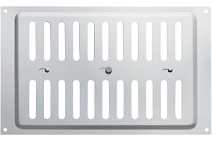 SOTECH Ventilationsgaller av aluminium (260 x 165 mm, oval slitsperforering) Frånluftsgaller för fastskruvning med skjutlås