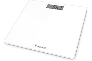 Terraillon - TSQUARE White - Kompaktowa i ultra płaska elektroniczna waga osobista - Ekran LCD - Pojemność 180 Kg