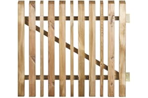 Burger portillon en Bois Jardipolys | 100 x 90 cm | Piquet clôture en Bois pour Jardin, Cour | Portail pour délimiter Espace extérieur