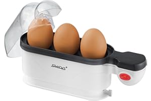 Cocedor de huevos Steba para un máximo de 3 huevos con señal en el extremo y tapa transparente. EK 4.