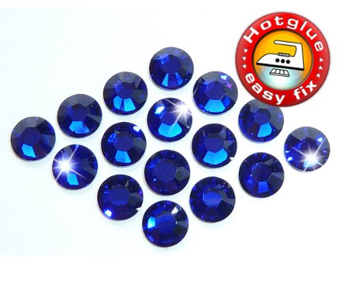 50 Stück SWAROVSKI ELEMENTS Hotfix, Cobalt (Blau), SS20 (Ø ca. 4,8 mm), Strasssteine zum Aufbügeln