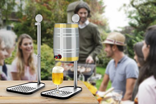 Clauss CL-60000 00 Bierfasshalter für Standard 5 L Fässer, Edelstahl, Fuß Stahl schwarz lackiert - 3