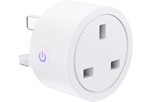 UPXNBOR Smart Plug, WiFi Outlet Works with Amazon Alexa, Google Home, Wireless Smart Socket with Energy Monitoring, Remote Control & Timer, 2.4GHz Wi-Fi Only, 13A (1 Pack)