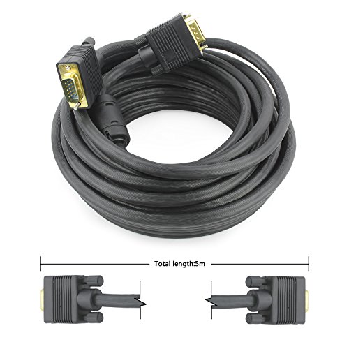 Incutex Full HD 1080p Premium High Quality "3+9" S-VGA Monitorkabel Verlängerungskabel 15polig Videokabel, 5m