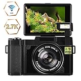 Esta camara de fotos tiene una pantalla LCD abatible de 3 pulgadas para una fácil visualización, que puede girarse a 180 grados para las selfies. Admite lentes angelales de 52 mm de ancho, lentes de ojo de pez y teleconvertidor (se compran por separado), para cumplir con los diversos requisitos de captura de fotografía. Una lente UV está incluida en el paquete.