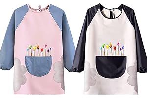 Shengou Fartuch malarski dla dzieci, fartuch malarski, fartuch do majsterkowania, fartuch dziecięcy z kieszenią, 8-12 lat