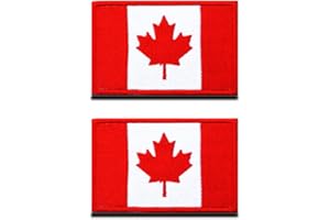 ZCKETO Pack of 2 Canada Flag Velcro Tactical Canadian Velcro Badges, Embroidered Patch with Velcro Fastening, Military Sticker, Velcro Straps for Backpacks, Clothing, Bags, Uniform, Vest Jersey