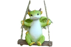 Gemmia Figurines Miniatures de Dragon de Jardin de fées- Dragon balançoire