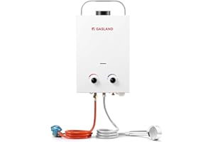 GASLAND BS158 - Scaldabagno a gas propano senza serbatoio da 6 litri, con manico floding, caldaia istantanea a GPL con manico, per camper, campeggio, doccia, lavaggio cavallo