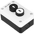 AMONIDA Self Recovery Button Switch, SGKJ-2N Waterproof Up Down Arrow Push Button Switch, Box Station Switch for 2-Way Cranes and Rolling Door Controls, Black and White