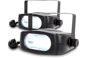 beamz Stroboscope Party Lighting Kit - 2x 150W Adjustable Flash Speed DJ Strobe Lights Set for Disco, Club, Home Parties & Stage Effects with Mounting Brackets Included