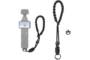PUSKAFT Dragonne en nylon pour DJI Osmo Pocket 3/2/Mobile 7 Pro/OM 7/6/5/4/SE/Action 5 Pro/4/3/2/INSTA360 X4/X3/X2/GO 3S/3/Gopro Series/Ace Pro 2/Pro​, Sangle réglable en longueur avec vis 1/4"