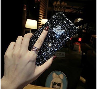 Crystal Rhinestone Goose Jewel Red/Black Sparkly Sequin Design Glitter Bling iPhone Case For iPhone 6/6s 6plus 7/7plus 8/8plus Christmas New Year Gift Wishes (iPhone 6/6s, Goose Black)