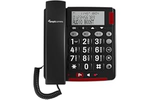 AMPLICOMMS Audioline BigTel 48, Großtastentelefon mit augenfreundlichem Display, silber
