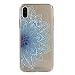 Produktbild iphone X Hülle silikon,Lonchee Bunte Muster Weich TPU Handy Hülle Durchsichtig Transparent Etui Cover Case Protective Shell Soft Schutzhülle Telefon Kasten für Apple iphone X – Halbe blaue blumen