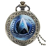 Star Trek Herren Taschenuhr, Bronze Star Trek Taschenuhr, Halskette Kette schlüsselanhänger Uhren Taschenuhr Geschenk für Herren (Star Trek)