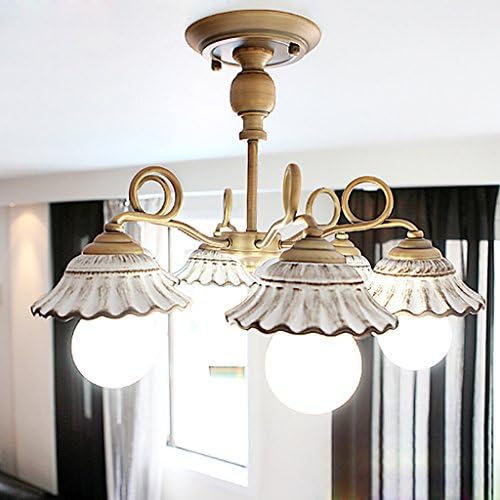 TOTO-American Iron pastoral Korean retro ceramic living room den bedroom LED ceiling lamp