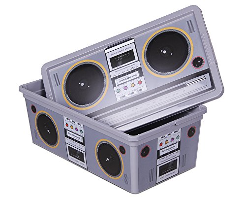 C Box XS Aufbewahrungsbox mit Deckel Retro Design Kassette Radio Technik 6 Liter - 3