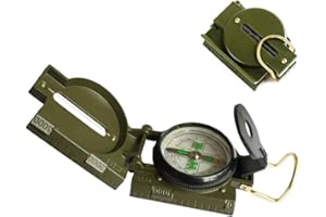 Macabolo Boussole Militaire Multifonctionnel Boussole Portable en Métal pour Randonnée Camping Escalade Armée Vert