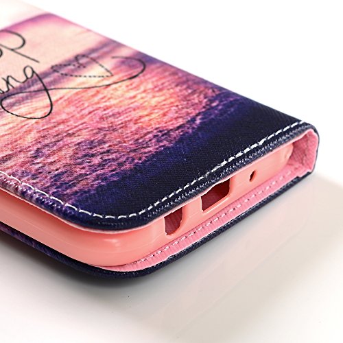 BADALink Hülle für Samsung Galaxy J5 2015 PU Leder Wallet Flip Case Bookstyle Softcase Schutzhülle Etui Schale mit Magnetverschluss Meer Muster Never Stop Learning Rot Cover Shell+Eingabestift +Staubstecker - 5