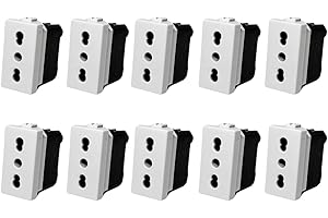10 Pezzi Prese Interruttori Compatibile Con Bticino Matix Presa Bipasso 2P+T 16A 250V ANMECS (10)