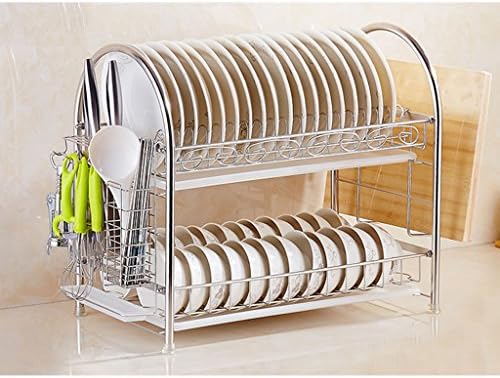 shuang Dish Racks Stainless Steel Bowl Shelf Many Tire Drain Kitchen Shelf Incorporated Bowls Supplies Organizers Rack Removable 1023 (Size : 53*29*46CM)