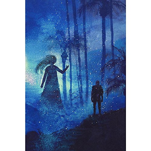 ArtzFolio Man & Ghost in Mysterious Dark Forest Unframed Premium Canvas Painting 30 x 45inch