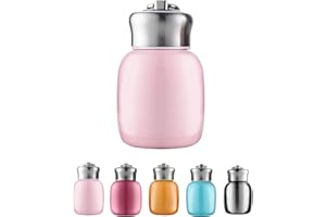 AYES Mini-Thermosflasche, 200 ml, niedliche Wasserflasche, vakuumisolierte Edelstahl-Wasserflaschen, auslaufsicher, hält heiß und kalt, für zu Hause, im Freien, auf Reisen Einheitsgröße peach pink