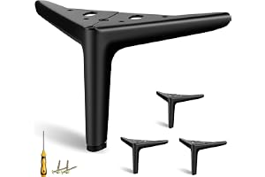 YuLiMirich Set av 4 möbelben i metall - 12 cm - Svart - Möbelben med skruvar - Maximal belastning: 800 kg - Möbelben för gard