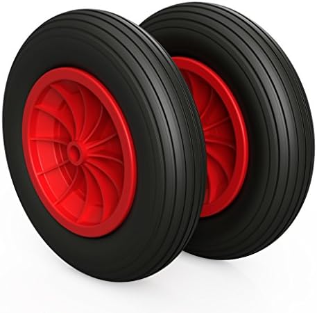 PU wheel Ø 350 mm 3.50 – 8 Tyre Puncture Resistant Spare Wheel (Black/Red), 1
