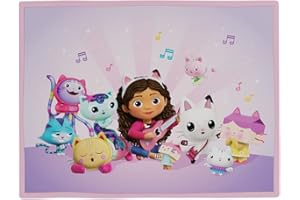 Franco, Tappeto antiscivolo per camera dei bambini, 175,3 x 132,1 cm, motivo: Gabby's Dollhouse Dreamworks, prodotto con licenza ufficiale