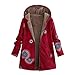 Produktbild TianWlio Jacken Parka Mäntel Herbst Winter Warme Jacken Strickjacken Damen Mäntel Winter Warme Outwear Drucken Taschen mit Kapuze Vintage Übergrößen Mäntel XXL