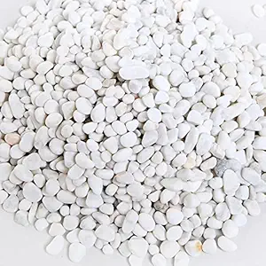 4-lbs Mini White Synthetic River Pebbles, Decorative Accent Stones Vase Fillers, 0.25 to 1-Inch Stones