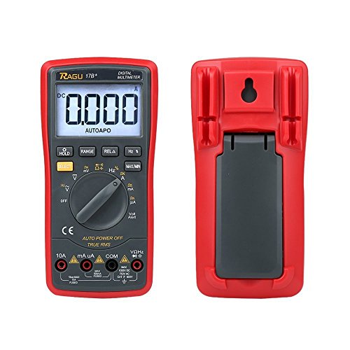 RAGU 17B Digital Multimeter mit Ohm Volt Amp Diodendurchlauftest, LCD Display mit Hintergrundbeleuchtung, automatische Messbereichserkennung (Auto-Ranging) elektronisches Messgerät Tester - 2