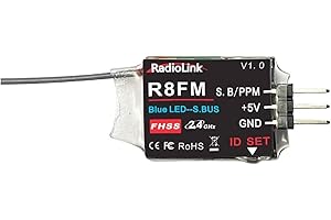 Radiolink R8FM RC Receptor 2.4 GHz SBUS/PPM/PWM 8 Canales Largo Alcance hasta 2000m para Avión Compatible con T8FB/T8S