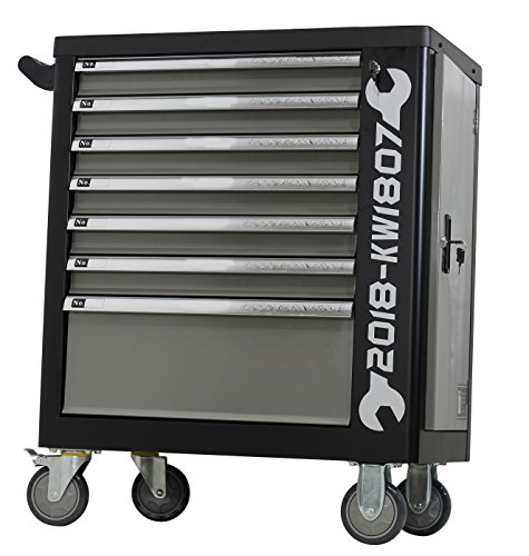 XXL Special Edition Werkstattwagen Werkzeugwagen grau – 6 von 7 Schubladen gefüllt mit Werkzeug – rollbar - 5