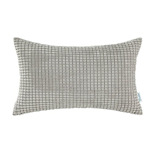 CaliTime Kissenbezüge Kissen Shells Cord Gestreift 30cm X 50cm Taupe