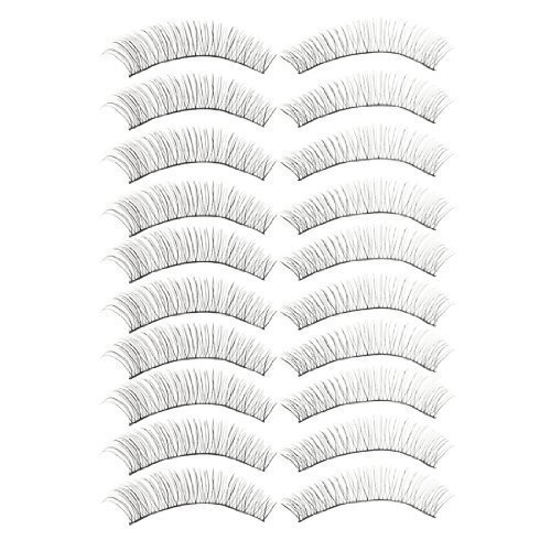 10 Paare Frauen Tägliche Partei Make-up lange lockige Falsche Wimpern Schwarz - 3