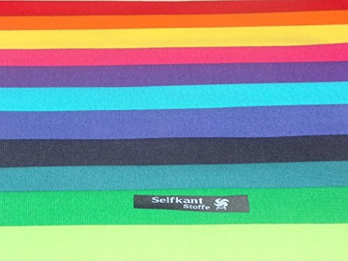 Bündchenstoff Starterset Mix-Paket Regenbogen Paket – 11 Farben (Paket Nr. 1) (25cm) - 2