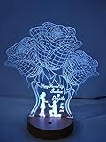 DESIGN ELLE Acrylic Modify 3d Illusion Led Lamp (8-10inch, Wooden)
